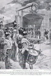 Die Kapitulation der Insel Mauritius an die Briten im Jahr 1810, Illustration aus 